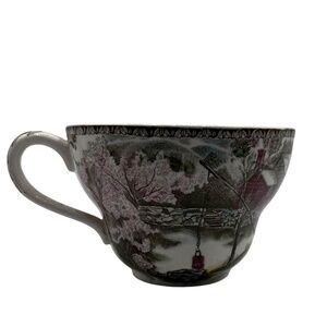 One Wide Ceramic Tea Cup Country Senery Pre-Owned